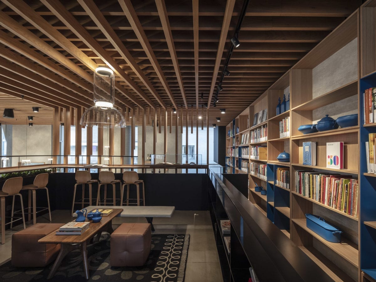 The Asif library with bookshelves and seating