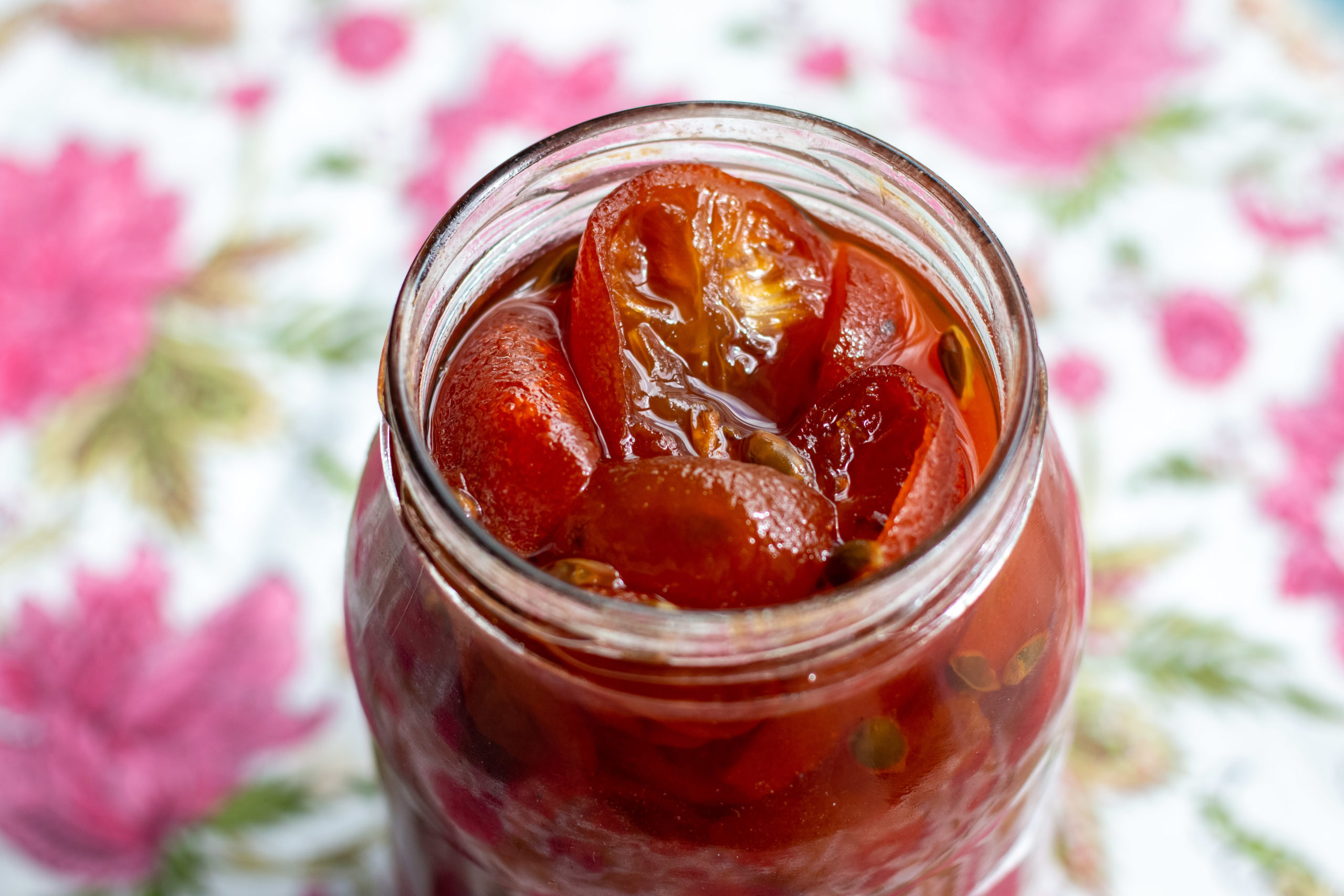 Kumquat jam in a glass canning jar