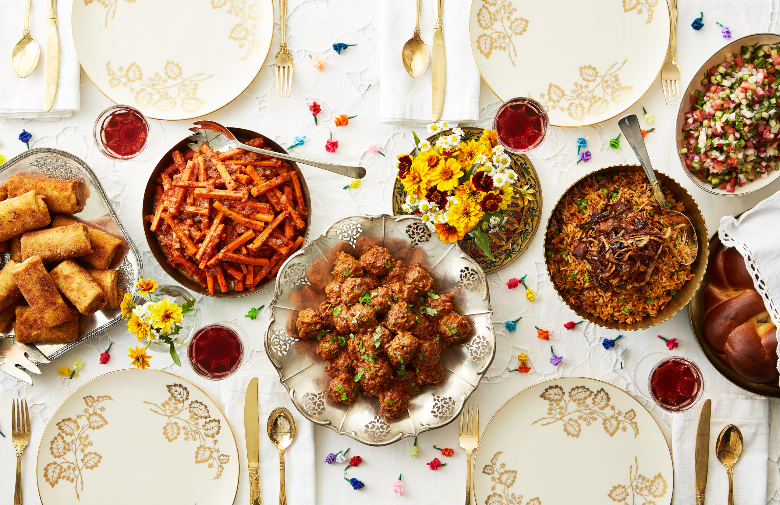 Colorful spread of Rosh Hashanah recipes from the Baghdadi Jewish community of India