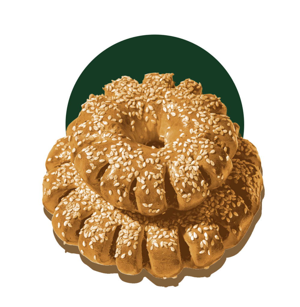 Ring-shaped pastry with sesame seeds