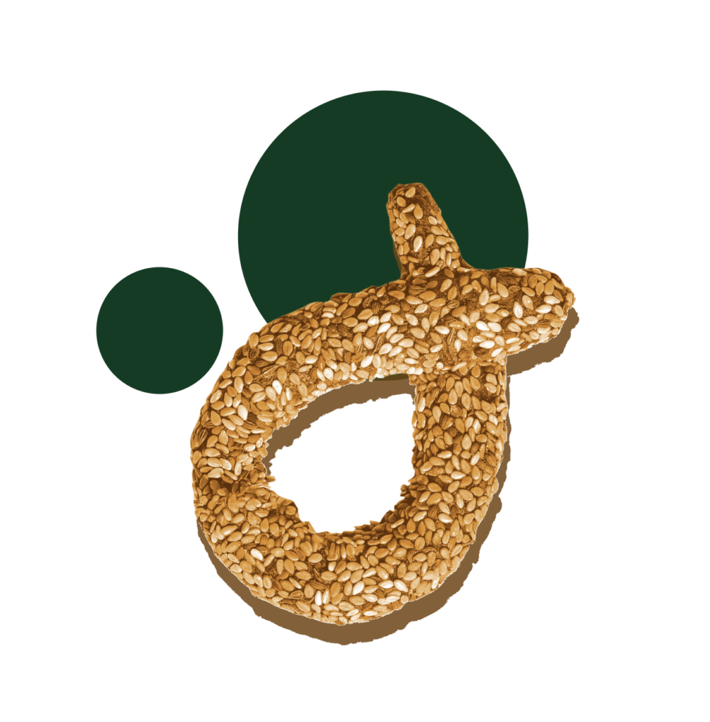 Sesame covered ring-shaped cookie