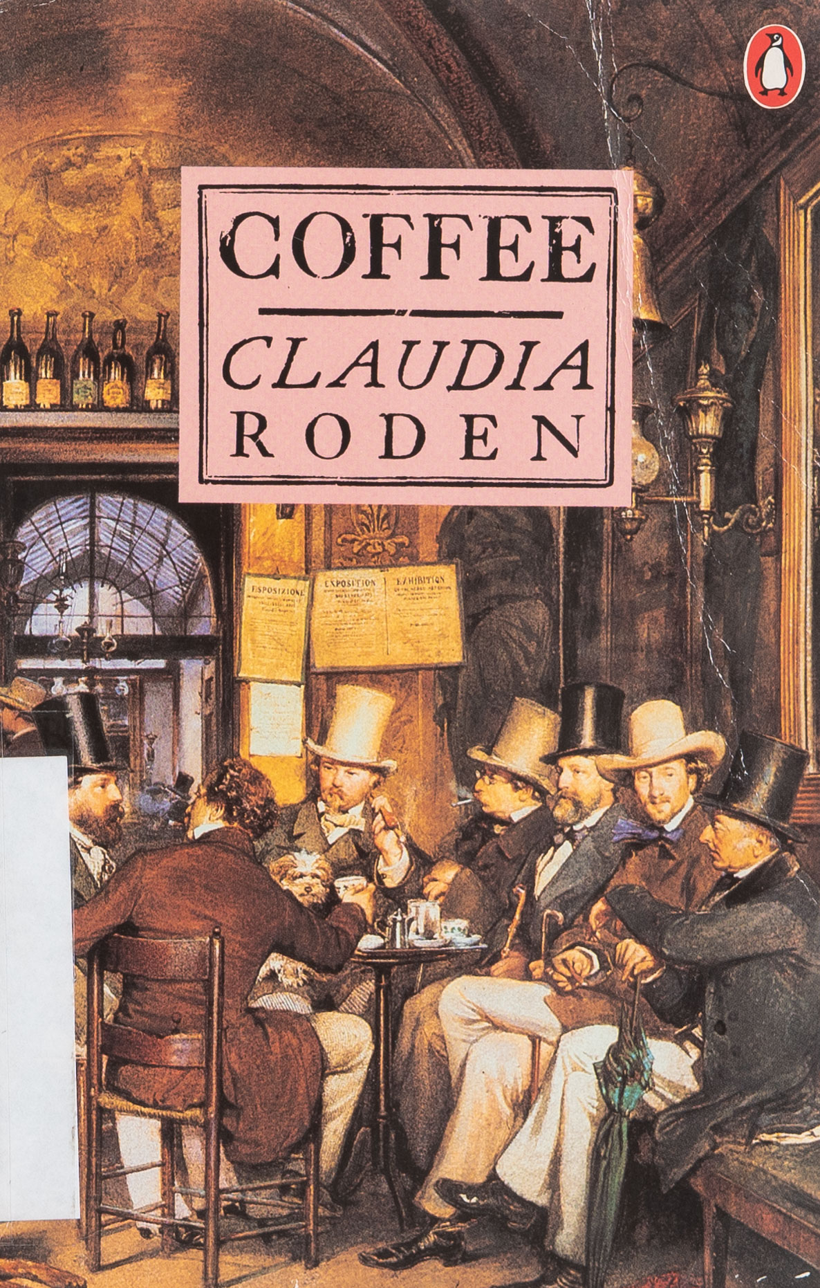 Book cover featuring old image of men in top hats sitting around a small coffee table in a cafe