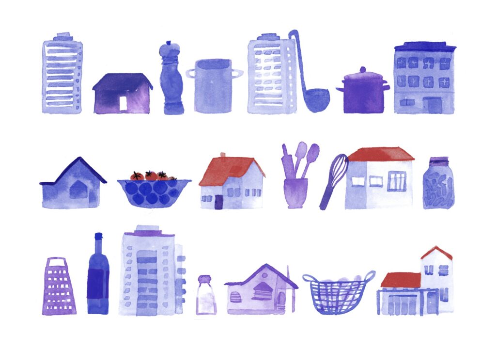 איור של געגועים לבישול בבית